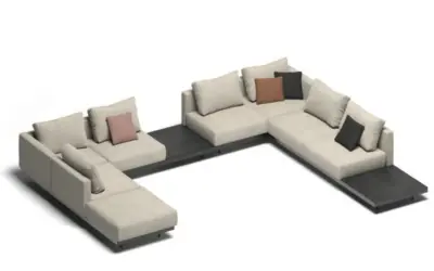 Todus Dongo Sofa Siebensitzer mit Ablage und Verlängerung 